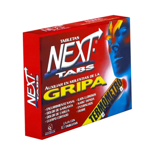 NEXT TABS 500mg, 25mg, 5mg, 4mg, Caja con 10 Tabletas