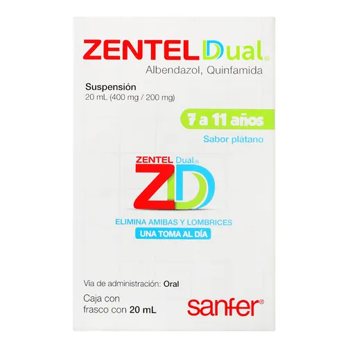 Zentel Dual 400 mg / 200 mg - suspensión - 20 ml
