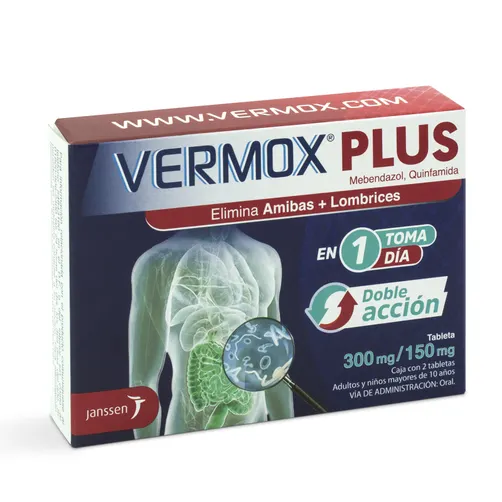 Vermox Plus - 300 mg / 150 mg - 2 tabletas 