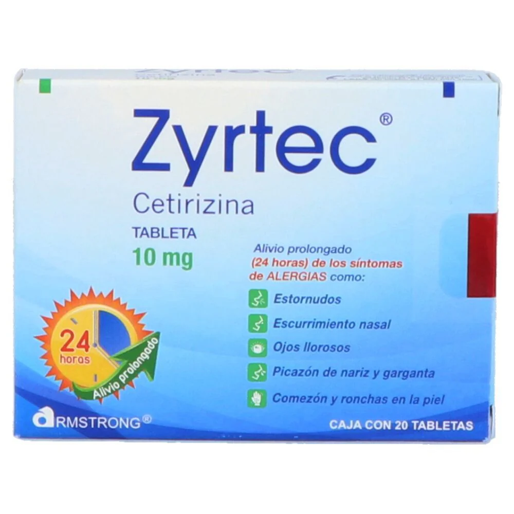 Zyrtec Cetirizina 10 mg – 20 tabletas