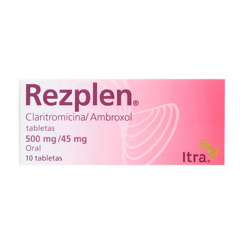 Rezplen 500 mg Claritromicina + 45 mg Ambroxol 10 tabletas