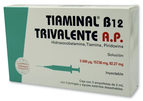 Tiaminal B12 Trivalente Ap 5000 Mcg/157.36 Mg/82.27 Mg Con 3 Ampolletas