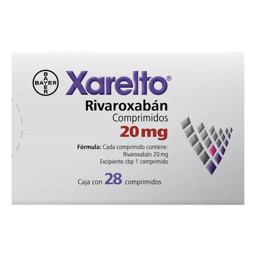 Xarelto Rivaroxabán 20 mg 28 tabletas