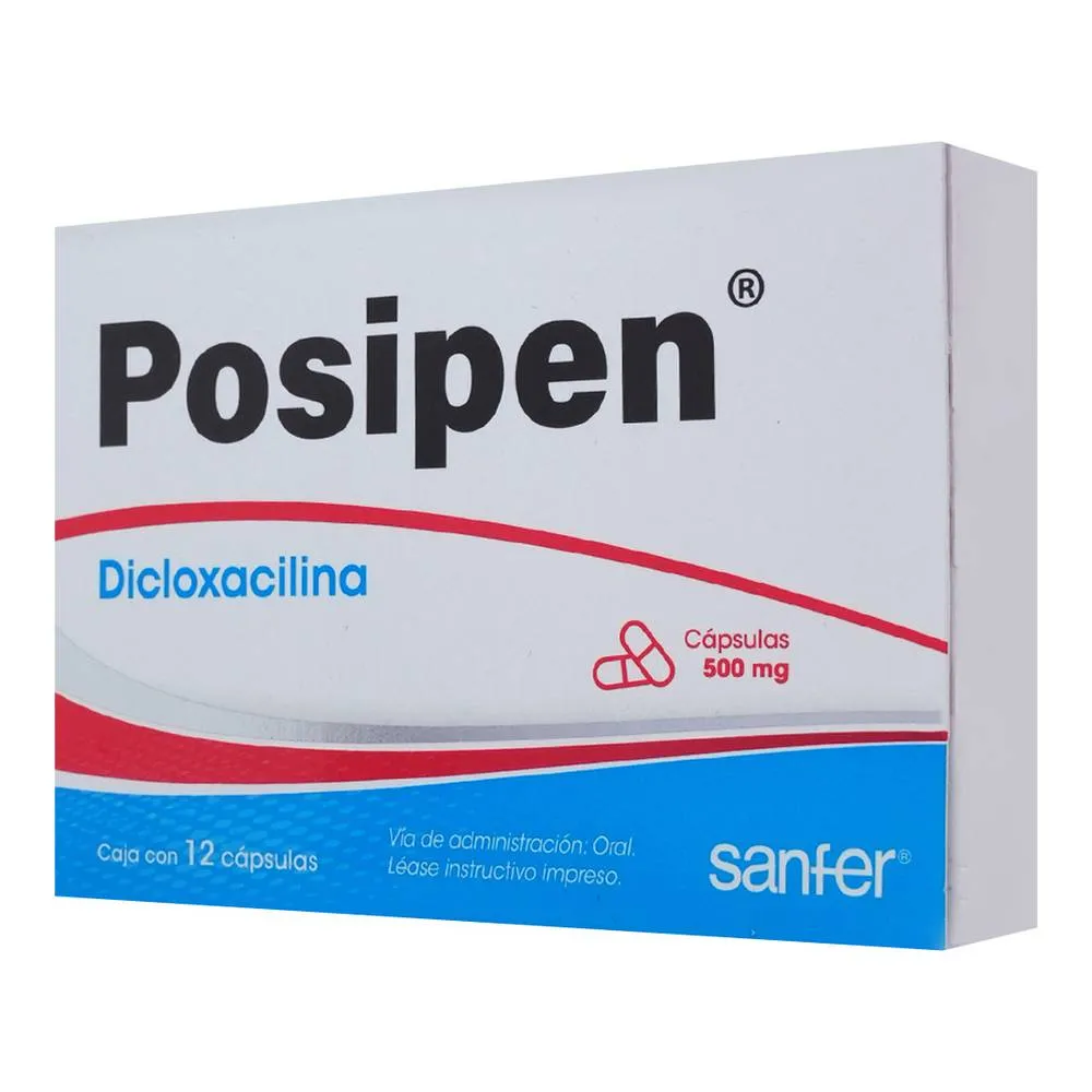 Posipen dicloxacilina 500mg 12 capsulas 