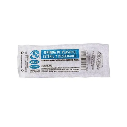 Jeringa de Plástico 20 ml sin aguja 