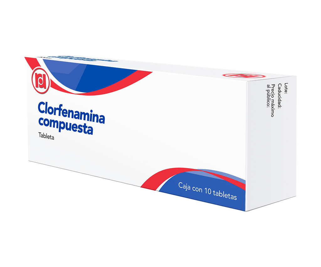 CLORFENAMINA COMPUESTA 500 MG/ 5 MG/ 4 MG- CAJA CON 10 TABLETAS