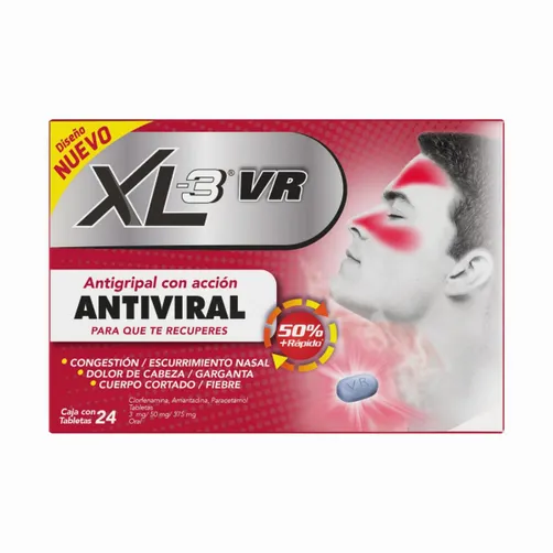 XL-3 VR Antigripal 375 mg - 24 tabletas 