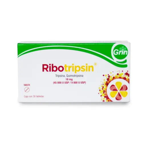 Ribotripsin 18 mg 30 tabletas