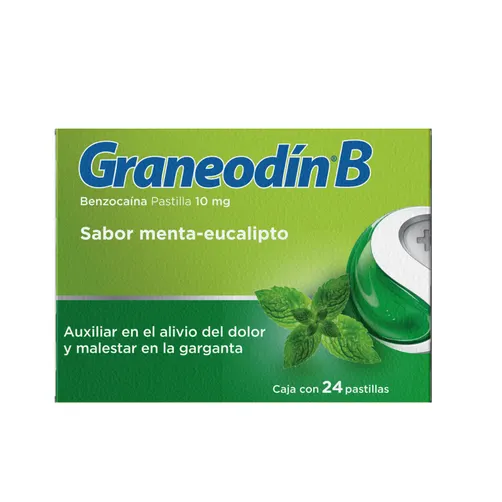 Graneodín B Sabor Menta Eucalipto caja 24 pastillas