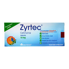 Zyrtec Cetirizina 10 mg – 10 tabletas