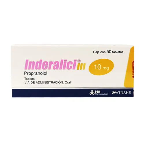 Inderalici 10 mg Frasco c/50 tabletas