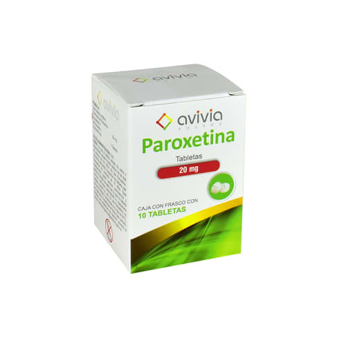  Paroxetina Avivia 20 mg ×10 tabletas