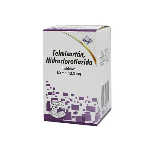 Telmisartan Hidroclorotiazida 80 mg / 12.5 mg 14 Tabletas