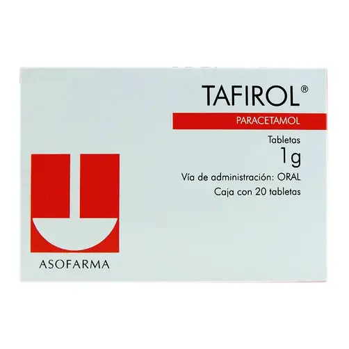 Tafirol 1 g con 20 tabletas