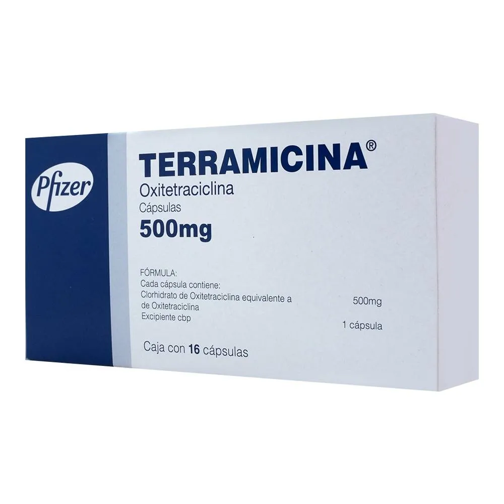  Terramicina 500 Mg Caja C/16 Capsulas