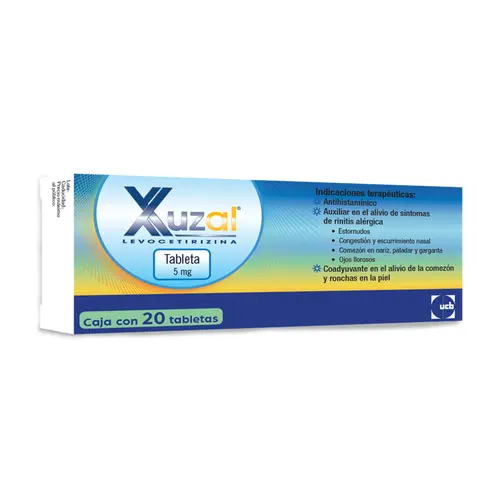  Xuzal Levocetirizina 5 mg 20 tabletas 