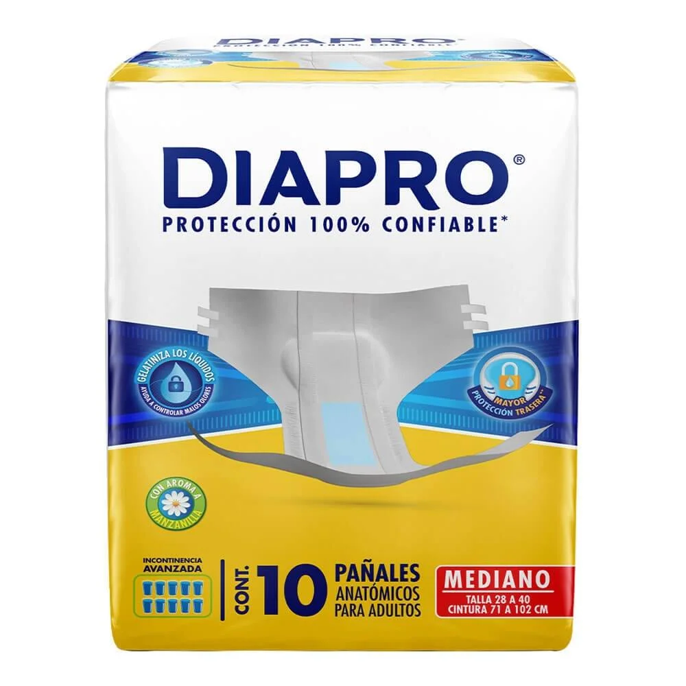 Pañal Diapro Confort AD Med  C/10 piezas 