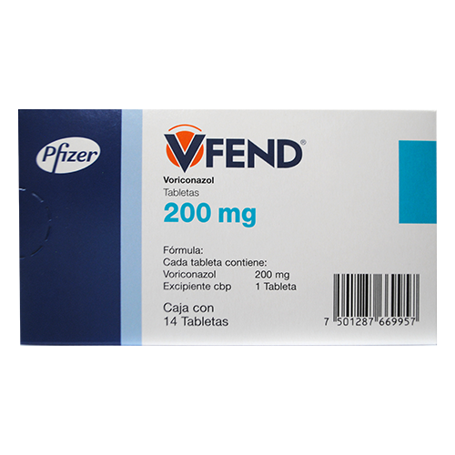 Vfend  200 mg Caja Con 14 Tabletas Voriconazol