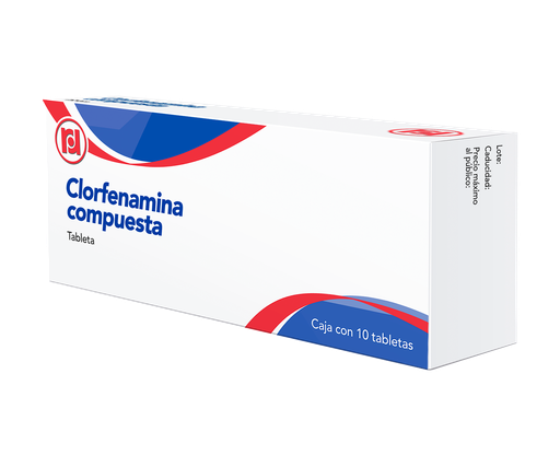 CLORFENAMINA COMPUESTA 500 MG/ 5 MG/ 4 MG- CAJA CON 10 TABLETAS